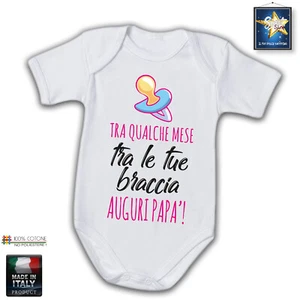 Body neonato tra qualche mese da PAPA' MY DAD idea regalo Fun FESTA DEL PAPA' - Picture 1 of 3