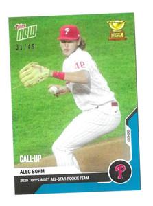 ALEC BOHM 2020 Topps Now Call Up All Star Rookie Team Cup #1 BLUE #/49