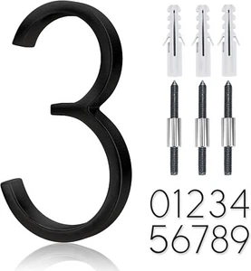 5" Stainless Steel Floating House Number, Metal Modern House Numbers, Garden Doo - Picture 1 of 1