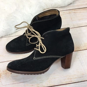 Comfort Maven By Mercy Womens Black Suede Lace Up Jessie Desert Booties 6 - Picture 1 of 9