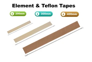 IMPULSE HEAT SEALER ELEMENT,TEFLON STRIP SPARE KIT FS 200MM 300MM 400MM 650MM - Picture 1 of 24