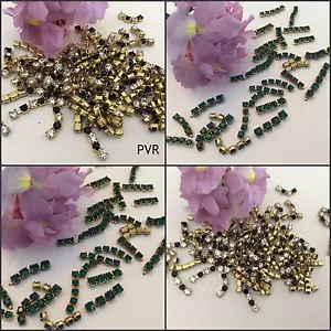 30 Swarovski Vintage Rhinestone 4 Cut Cupchain 2.4mm CRAFT Colour Option - Picture 1 of 6