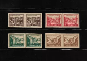 Deutschland Briefmarken: Sowjetzone, Thüringen; MiNr. 112-115yy; Paare, Spargum, postfrisch - Bild 1 von 2