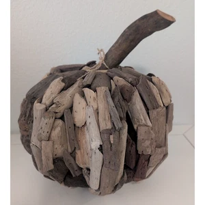 Kürbis aus Treibholz Stücke primitive rustikale Herbstdekoration 10" Handarbeit - Bild 1 von 6