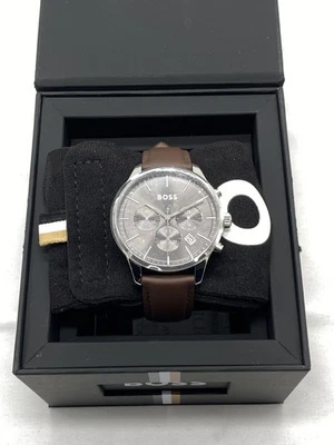 Reloj cronógrafo BOSS para hombre 1514155 - Caja de acero inoxidable de 42 mm - Correa marrón Foto 1 de 4