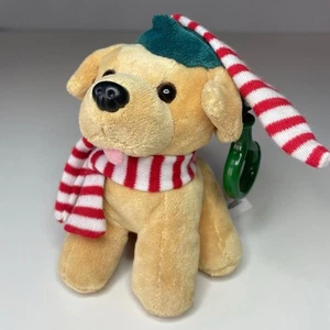 Vintage Commonwealth Christmas Dog Plush Keychain Clip 4.5” Hat Scarf Lab 2004 - Picture 1 of 12