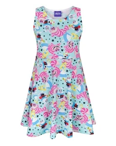 Disney Blue Short Sleeve Skater Dress Girls - Picture 1 of 19