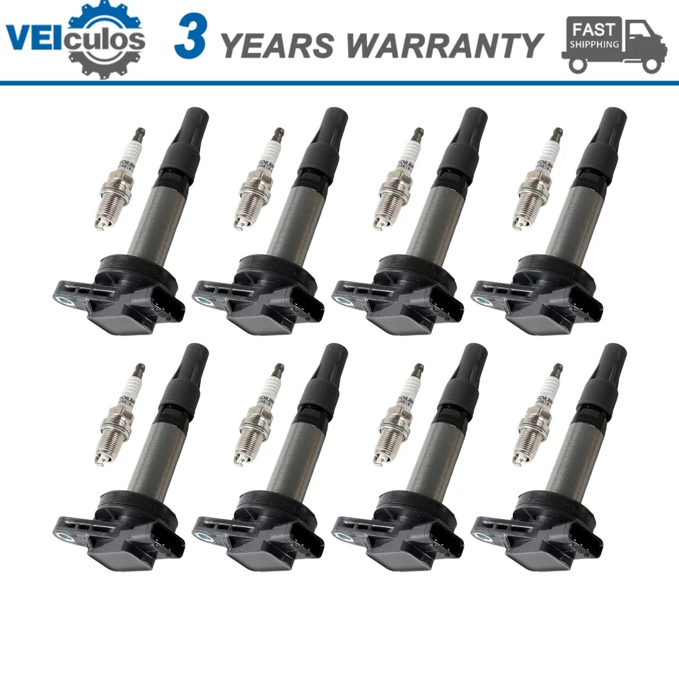 8X Bobina de encendido y 8X Bujía Platinum para 04-09 Jaguar XJ8 V8 4.2L UF519 Foto 1 de 4