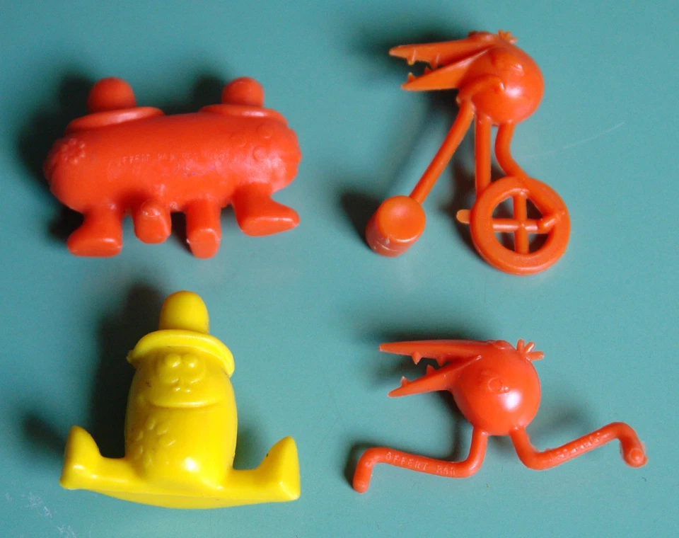 Les Shadoks ~ 4 Figurines Premium Buitoni ~ Vintage 1969 ~ 2 Shadoks et 2 Gibis - Photo 1/4