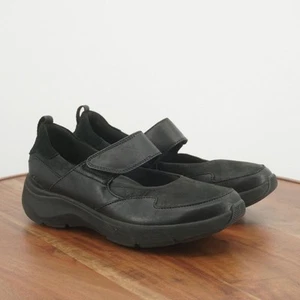 Clarks Wave 2.0 Glide Mary Janes Comfort Shoes Black Leather Strap Size 10 - Picture 1 of 9