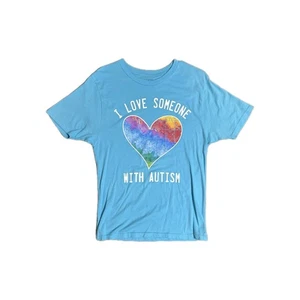 T-shirt maglietta Autism Speaks blu amo qualcuno con autismo taglia S - Foto 1 di 5