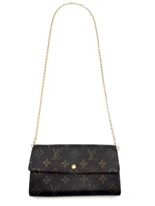 LOUIS VUITTON Clutch on Chain Bag Sarah Portefeiulle Monogram Long Wallet Brown - Picture 1 of 24