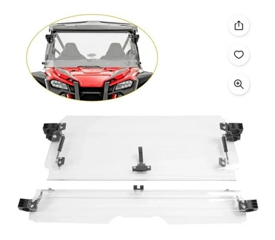 Parabrisas delantero duro 2 en 1 resistente a arañazos abatible para Honda Talon 1000 2019+ Foto 1 de 4