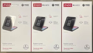 Set of 3 Zagg Invisible Shield Fusion Curve Screen Protector Motorola Razr +2023 - Picture 1 of 1