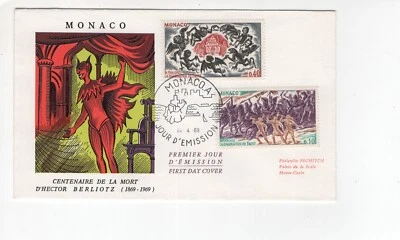 Monaco FDC Cover 1969 Hector Berlioz French Romantic composer and conductor - Image 1 of 2