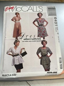 McCalls Pattern 6431 Ms DRESS ALTERNATIVES EZ Dress 2 Length~Tunic~Skirt Sz 8-12 - Picture 1 of 2