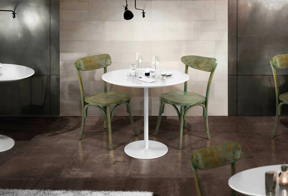 Mesa BAR Bistro Redondo Base Metal Plan de Madera Cuarto De BAR Cocina Moderno - Imagen 1 de 1