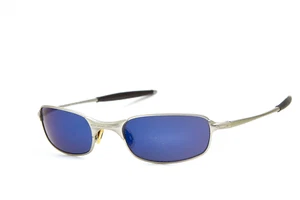 sport sunglasses OAKLEY SQUARE WIRE 2.0 silver Frame blue lenses sunglasses - Picture 1 of 12
