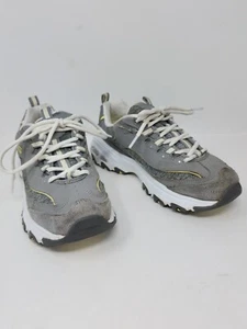 Skechers Womens 7 D'lites Me Time Walking Shoes Gray White Yellow 11936 Comfort - Picture 1 of 14