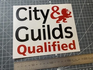 Calcomanías adhesivas calificadas City & Guilds tienda de furgonetas 180x150 mm negro brillante y rojo - Imagen 1 de 4