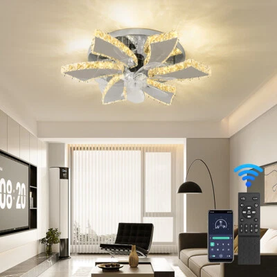 LED ceiling fan 6-stage fan light decorative light lamp remote control A+++ - Image 1 of 4