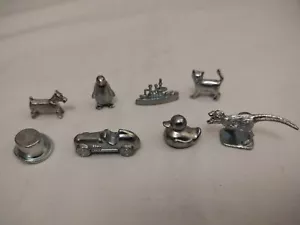 Monopoly set of 8 Playing Pieces Tokens Replacements - T-Rex, Cat, Penguin, Duck - Picture 1 of 1
