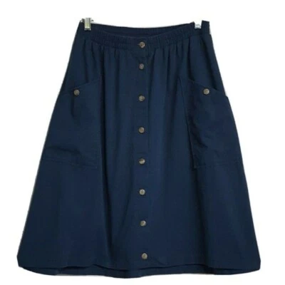 Юбка женская Cabin Creek эластичная талия кнопка передние карманы темно-синий колено - Изображение 1 из 4
