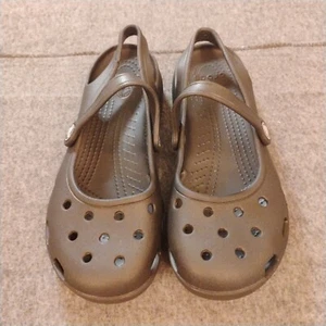 Crocs Clogs Women's 6 Mary Jane Double Strap Brown Cut Out Slingback Comfort - Bild 1 von 11