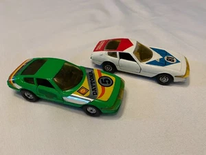 Corgi England Ferrari Daytona Vintage Diecast Lot of 2 Green White 1/36 Scale - Picture 1 of 6