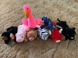 Uncommon Retired Beanie Babies- TAG ERRORS. LOT OF 8!