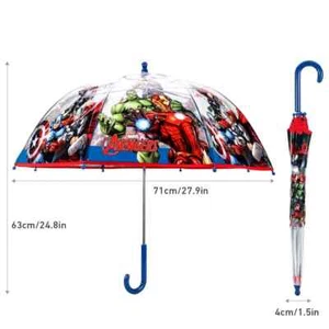 Kids Character Dome Umbrella Boys Girls Childrens Peppa Spiderman Paw Patrol - Picture 1 of 38
