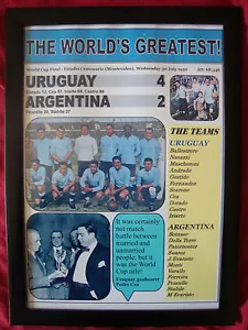 Uruguay 4 Argentina 2 - 1930 Finale Coppa del Mondo - stampa incorniciata - Foto 1 di 2
