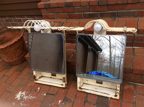 2 Antique /Vtg Miami Cabinet Metal Hotel Bathroom Medicine Cabinets - Very Good Cover
