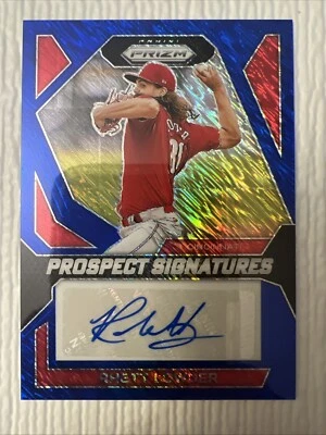 RHETT LOWDER 2024 Panini Prizm Blue Shimmer FOTL  1/8 ! AUTO Prospect Signatures - Image 1 of 3