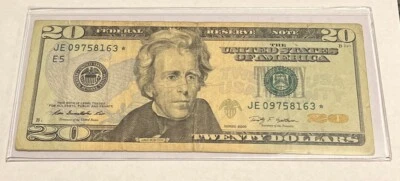 US Fancy Star Error Note Serial Twenty Dollar Replacement Duplicate Ink Fed $20 - Image 1 of 2
