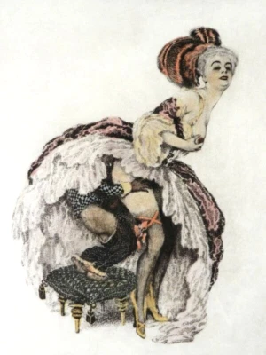 Hans PELLAR Erotika Farbradierung ° barocke Szene ° signierte Radierung °° - Bild 1 von 4