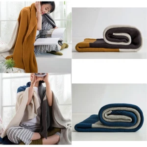 Funda de sofá suave manta cama oficina sofá siesta mantas tejidas decoración cálida - Imagen 1 de 27