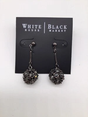 White House Black Market Hematite/crystal Earrings NWTS - Image 1 of 3
