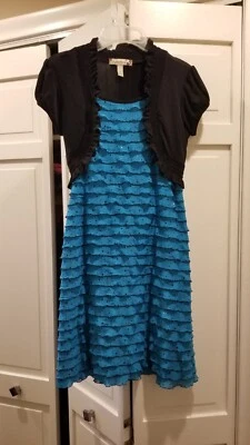 Vestido Niñas Talla 10 - 11 Azul y Negro Informal y Elegante Foto 1 de 4