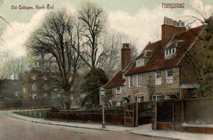 Hampstead London England Old Cottages North End Vintage 1906 Postcard - Picture 1 of 2