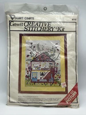 Kit de costura Vogart Crewel 16X 20" casa de ratón. Imagen tamaño gigante vintage rara Foto 1 de 2