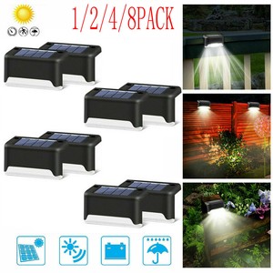 4/8XLED Solar Dachrinnenleuchten Licht Sensor Solarlicht Beleuchtung Wegeleuchte