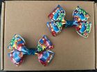 Fairies Tinkerbell - hair bow clips (2) HANDMADE girls hair accessories