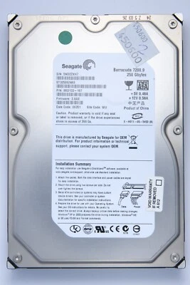 Seagate Barracuda 250GB SATA Desktop Hard Drive Model ST3250824AS P/N 9BD133-197 - Image 1 of 2