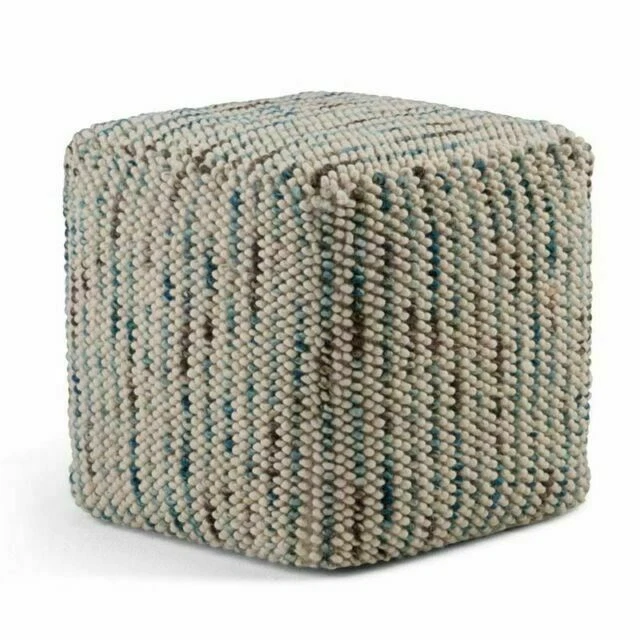 Simpli Home Zoey Pouf Ottoman - Multicolor