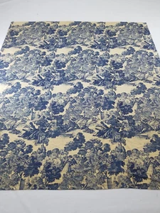 Pannello tenda tessuto toilette blu e bianco francese vintage 223x200 cm - Foto 1 di 18