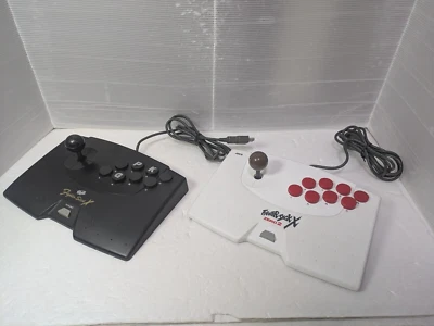 Sega Saturn Fighter Stick X Controller, ASC-0602C LOT 2 Sega Saturn SS Japan - Image 1 of 4