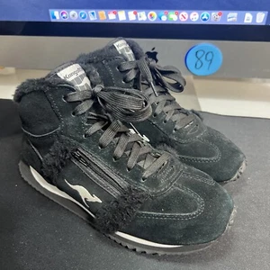 Botas de invierno Kangaroos para mujer de cuero negro mambo con cordones talla 7 - Imagen 1 de 8