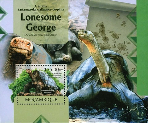 Lonesome George Stamp Chelonoidis Nigra Abingdonii Turtle S/S MNH #6061 / Bl.675 Cover