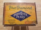 VINTAGE LARGE BLUE DIAMOND PEAR WOODEN CRATE HOOD RIVER OREGON